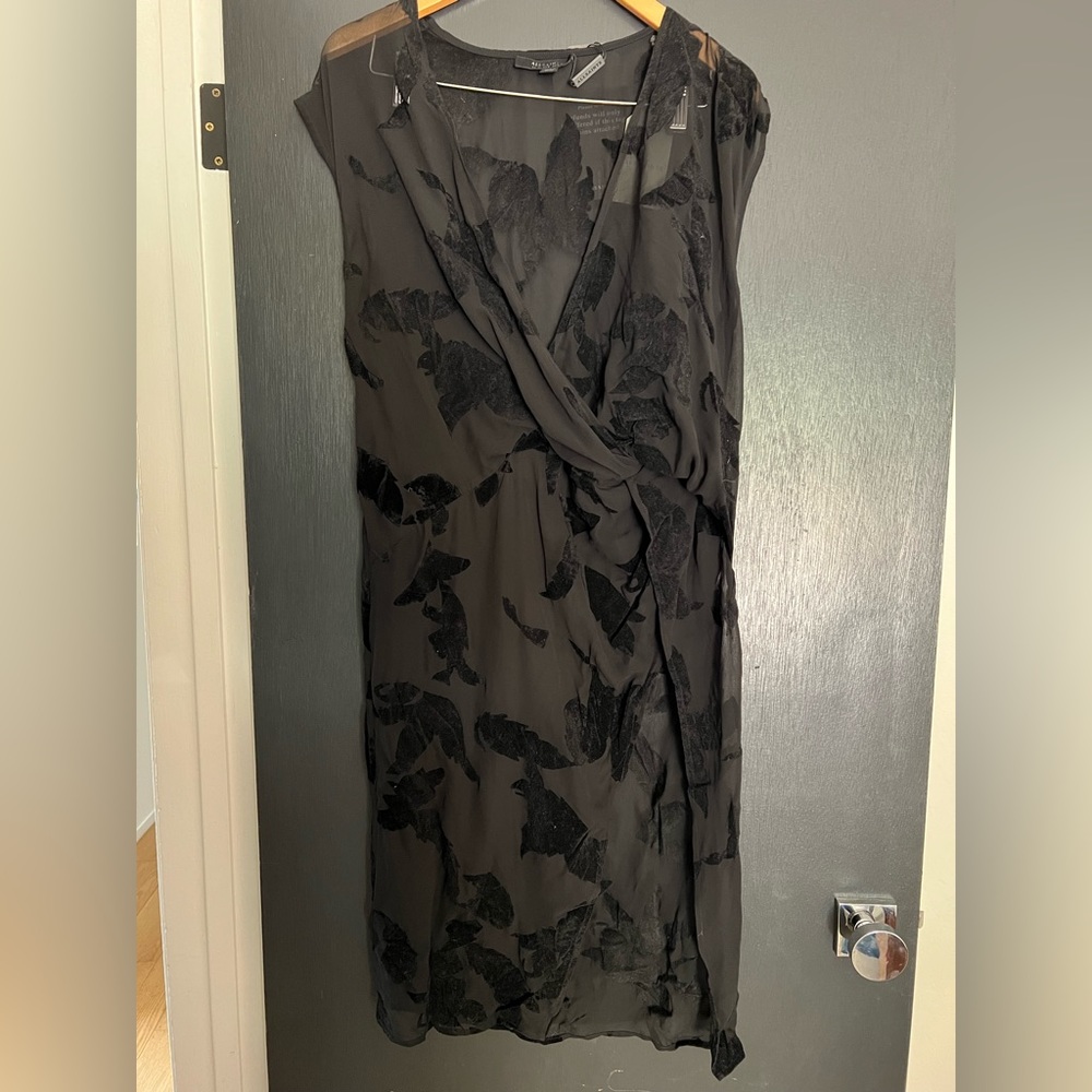 NEW AllSaints Kelso Black Lux Dress Womens Size 6 US NWT
